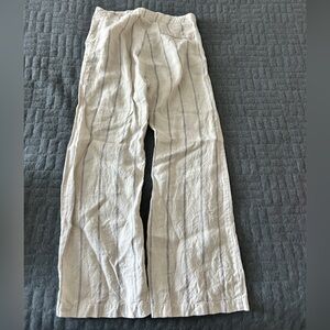 Reformation Cream and Black Striped Pants